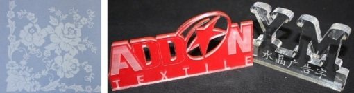 Découpe gravure de plexiglas au laser - Add on textile