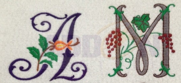 Embroidered letter on felt